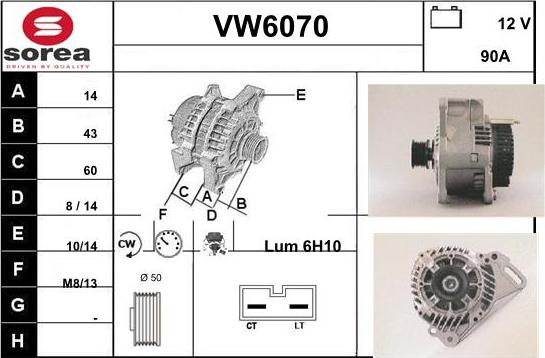 Sera VW6070 - Генератор autospares.lv