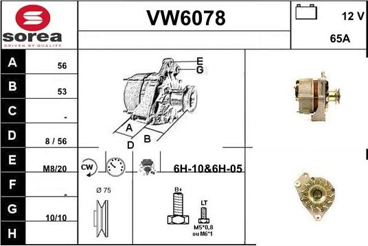 Sera VW6078 - Генератор autospares.lv