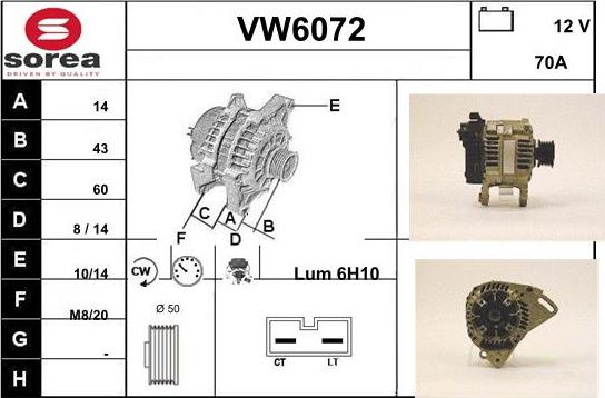 Sera VW6072 - Генератор autospares.lv