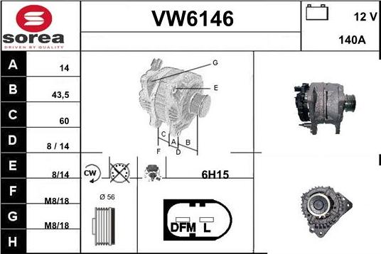 Sera VW6146 - Генератор autospares.lv