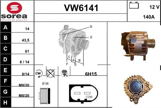 Sera VW6141 - Генератор autospares.lv