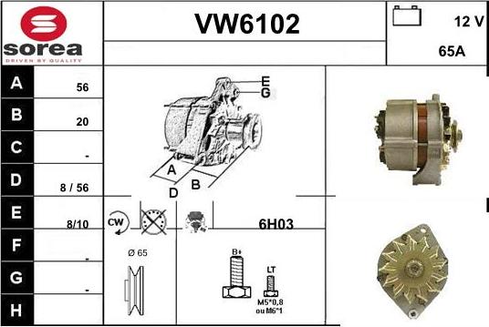 Sera VW6102 - Генератор autospares.lv