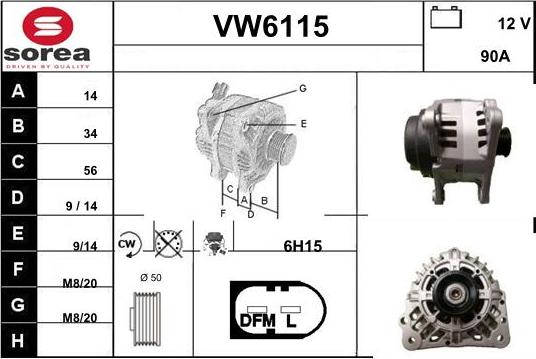 Sera VW6115 - Генератор autospares.lv