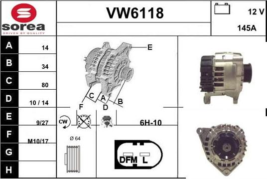 Sera VW6118 - Генератор autospares.lv