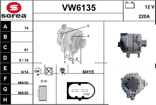 Sera VW6135 - Генератор autospares.lv