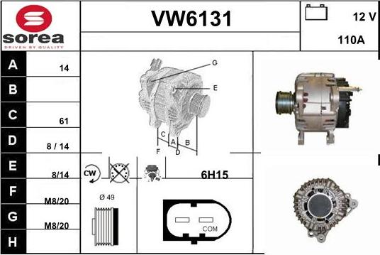 Sera VW6131 - Генератор autospares.lv