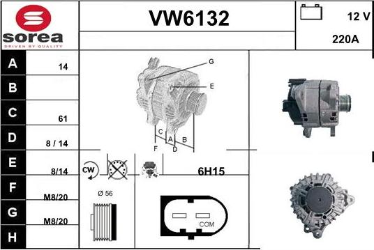 Sera VW6132 - Генератор autospares.lv