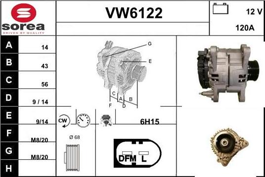Sera VW6122 - Генератор autospares.lv