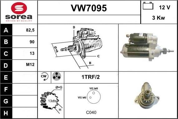 Sera VW7095 - Стартер autospares.lv