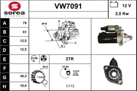 Sera VW7091 - Стартер autospares.lv