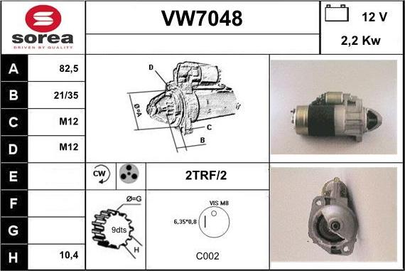 Sera VW7048 - Стартер autospares.lv