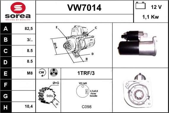 Sera VW7014 - Стартер autospares.lv