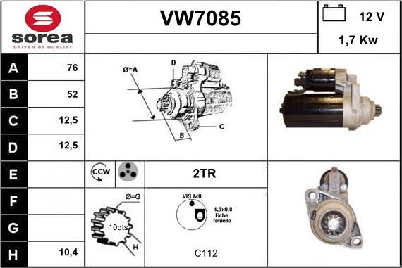 Sera VW7084 - Стартер autospares.lv