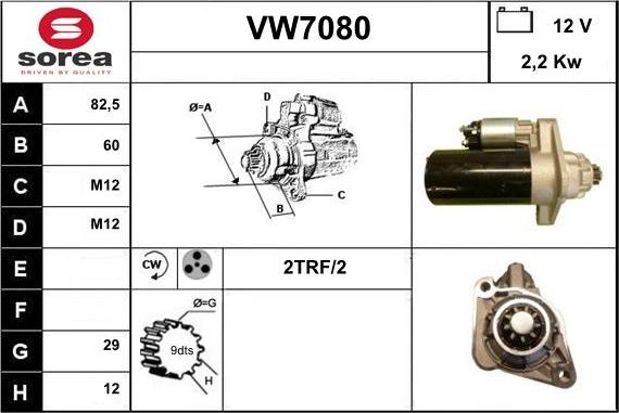 Sera VW7080 - Стартер autospares.lv