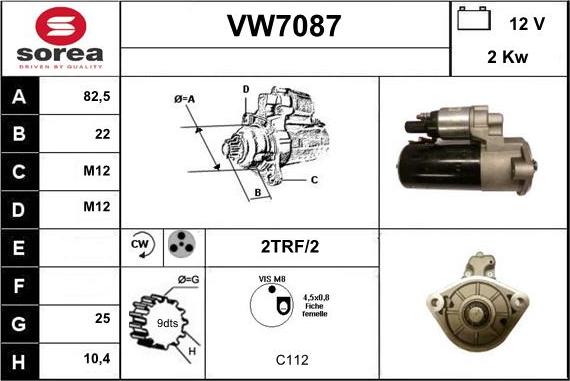 Sera VW7087 - Стартер autospares.lv