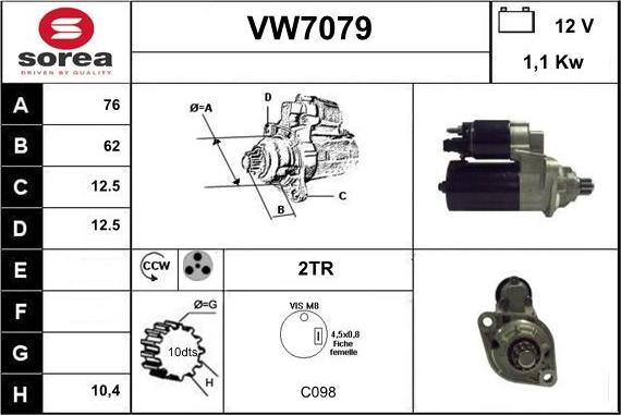 Sera VW7079 - Стартер autospares.lv