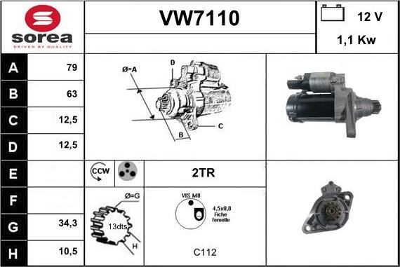 Sera VW7110 - Стартер autospares.lv