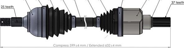 Cevam 50125 - Приводной вал autospares.lv