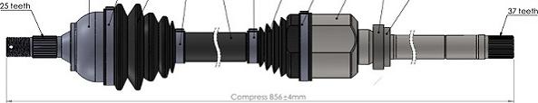 Sercore 221813 - Приводной вал autospares.lv