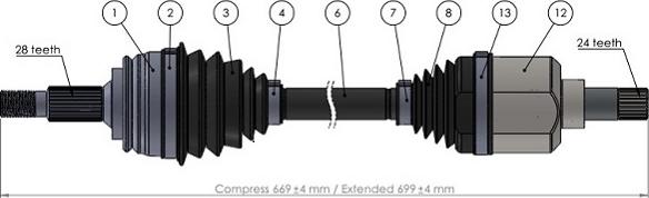 Sercore 221839 - Приводной вал autospares.lv