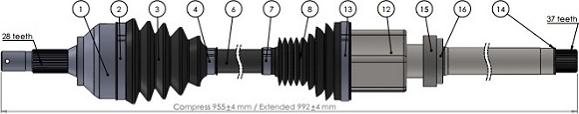 Sercore 221831 - Приводной вал autospares.lv