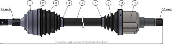 Sercore 221879 - Приводной вал autospares.lv