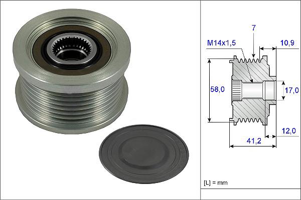 Sidat 455229 - Шкив генератора, муфта autospares.lv