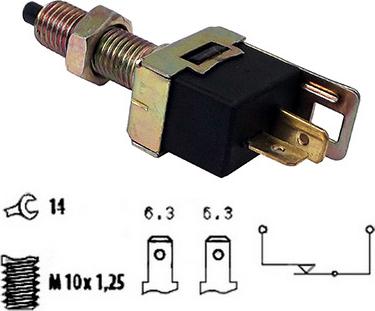 Sidat 5.140017 - Выключатель стоп сигнала / сцепления autospares.lv