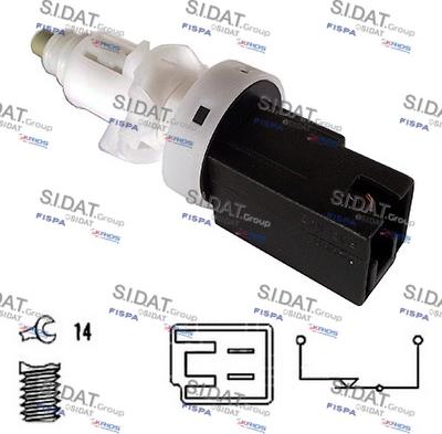 Sidat 5.140033A2 - Выключатель стоп сигнала / сцепления autospares.lv