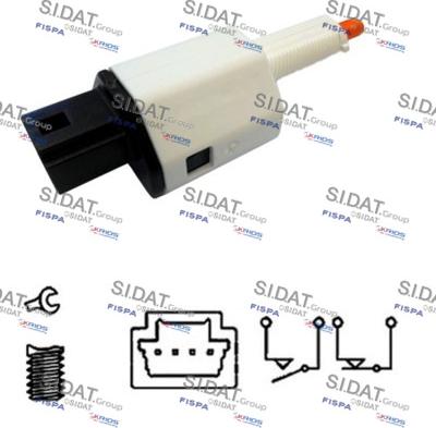 Sidat 5.140129A2 - Выключатель стоп сигнала / сцепления autospares.lv