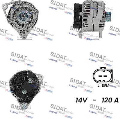 Sidat A12BH0905A2 - Генератор autospares.lv