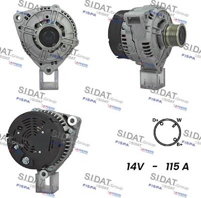 Sidat A12BH0934A2 - Генератор autospares.lv