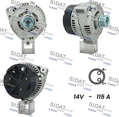 Sidat A12BH0935A2 - Генератор autospares.lv