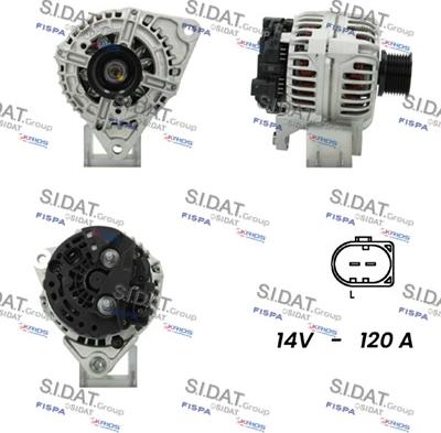 Sidat A12BH0921 - Генератор autospares.lv