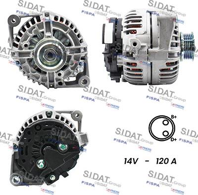 Sidat A12BH0456A2 - Генератор autospares.lv