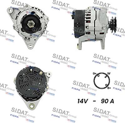 Sidat A12BH0404A2 - Генератор autospares.lv