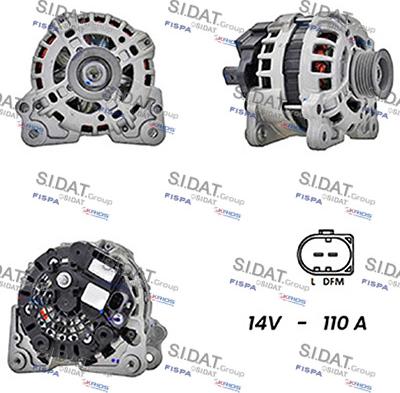 Sidat A12BH0402 - Генератор autospares.lv