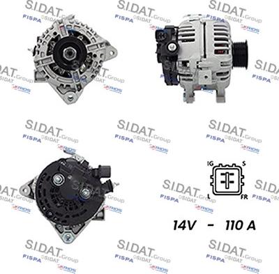 Sidat A12BH0484A2 - Генератор autospares.lv