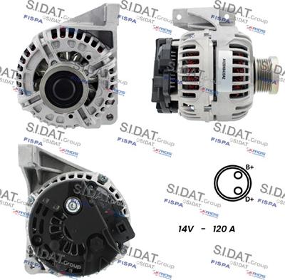 Sidat A12BH0439A2 - Генератор autospares.lv