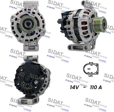 Sidat A12BH0590 - Генератор autospares.lv