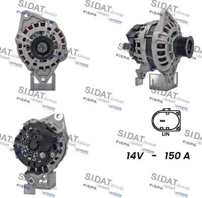 Sidat A12BH0545 - Генератор autospares.lv