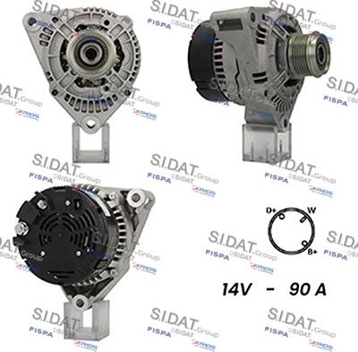 Sidat A12BH0555A2 - Генератор autospares.lv