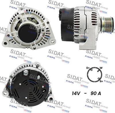 Sidat A12BH0552A2 - Генератор autospares.lv