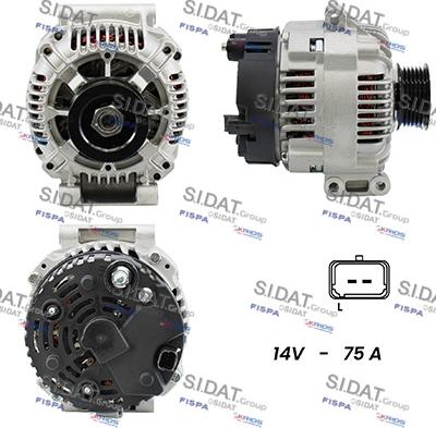 Sidat A12BH0576A2 - Генератор autospares.lv