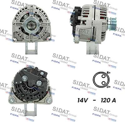 Sidat A12BH0638A2 - Генератор autospares.lv