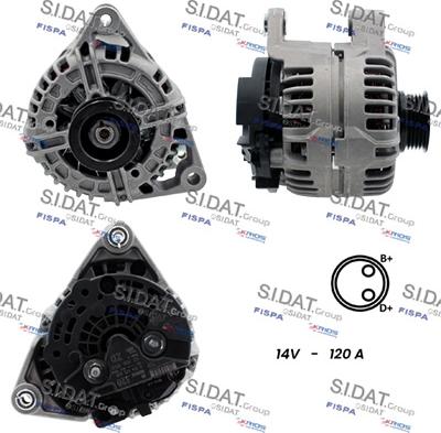 Sidat A12BH0068 - Генератор autospares.lv