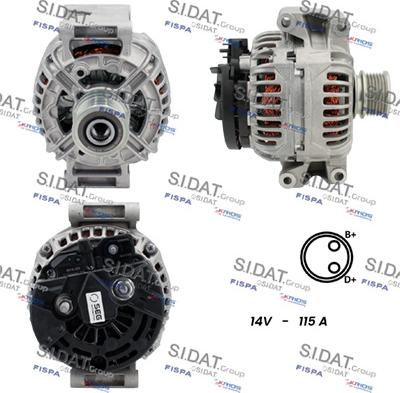 Sidat A12BH0140 - Генератор autospares.lv