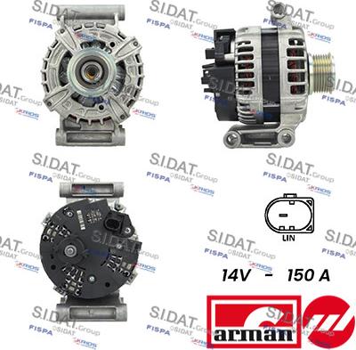 Sidat A12BH0106AS - Генератор autospares.lv