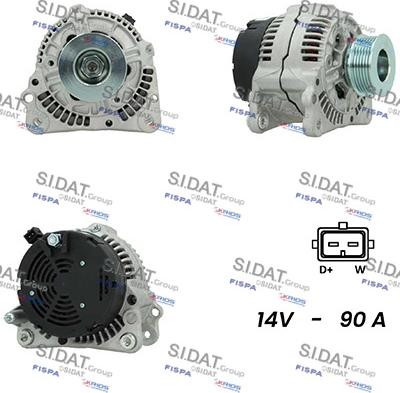 Sidat A12BH0837A2 - Генератор autospares.lv