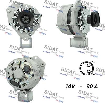 Sidat A12BH0828A2 - Генератор autospares.lv